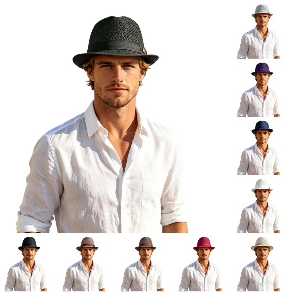 Gyujnb Outdoor Breathable Mesh Sun Hat English Style Jazz Hat Fashionable Beach Hat Sun Small Hat Version