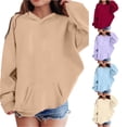 thumbnail image 1 of Gyujnb Oversized Pullover Hoodie, Casual Long Sleeve Pocket Top for Fall and Winter Outfits (Little Girls, Big Girls),12-13 Years, 1 of 3