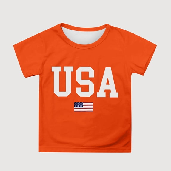 Gyujnb Patriotic Graphic Short Sleeve T Shirt Casual Comfortable Tee for Holiday Celebration (Little Boys,Big Boys),8-9 Years