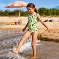 thumbnail image 1 of Gyujnb Pickle Jar Print V Neck Sleeveless One Piece Swimsuit for Girls Cute Beach Pool Bathing Suit,11-12 Years, 1 of 2