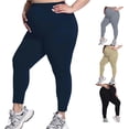 thumbnail image 1 of Gyujnb Plus Size Over Belly Maternity Leggings High Waist Full Support Soft Seamless Stretchy Yoga Sports Pregnancy Ankle Length Pants,XL, 1 of 6