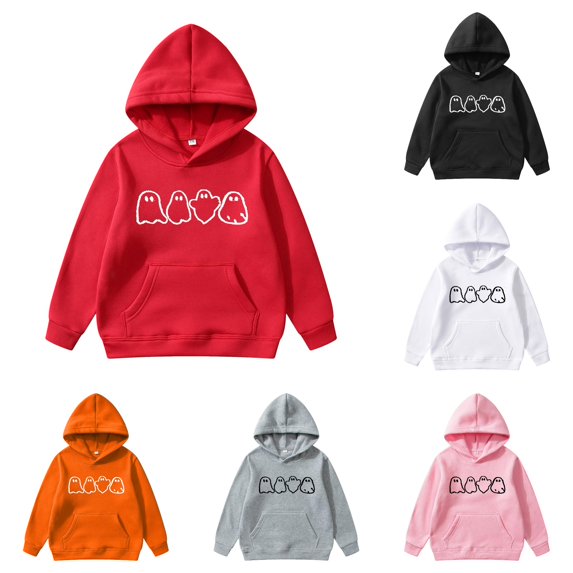 Gyujnb Pullover Hoodie, Classic Style with Halloween Themed Print for Holiday Casual Wear (Toddler to Big Boys),5-6 Years