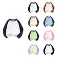 thumbnail image 1 of Gyujnb Raglan Long Sleeve Shirt Crew Neck Casual Basic Tee Tops (Unisex),3-4 Years, 1 of 3