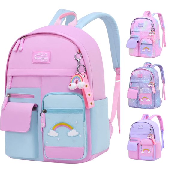 Gyujnb School Backpack, Backpack for Students Schoolbag Bookbag Casual Daypack for Travel with Bottle Side Pockets Star Large Bags, Backpack for School
