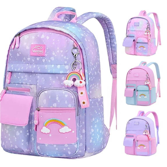 Gyujnb School Backpack, Backpack for Students Schoolbag Bookbag Casual Daypack for Travel with Bottle Side Pockets Star Large Bags, Backpack for School