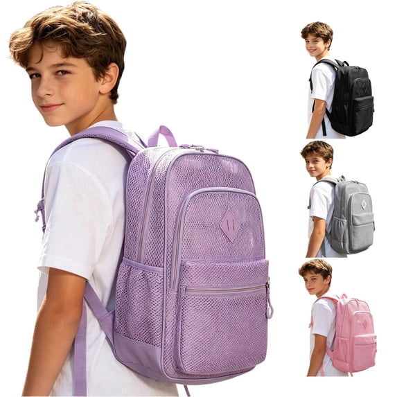 Gyujnb School Backpack, Breathable Mesh Gym Backpack for and Adults Lightweight Daily College School Daily Use Rucksack with Well Ventilated and Padded Straps, Backpack for School