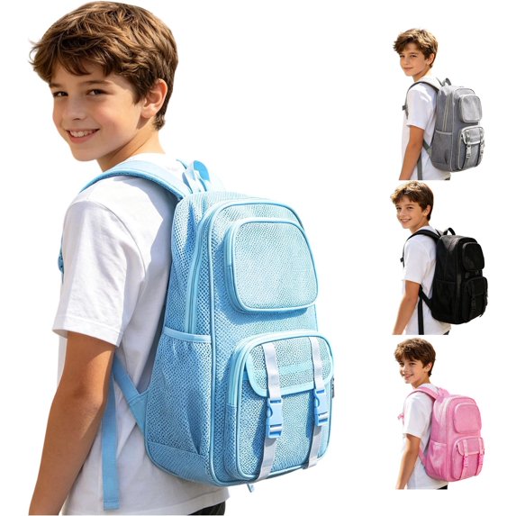 Gyujnb School Backpack, Breathable Mesh Gym Backpack for and Adults Lightweight Daily College School Daily Use Rucksack with Well Ventilated and Padded Straps, Backpack for School