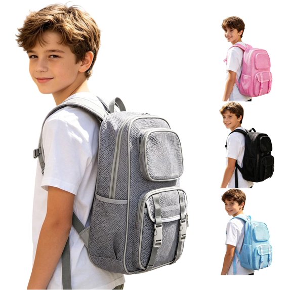 Gyujnb School Backpack, Breathable Mesh Gym Backpack for and Adults Lightweight Daily College School Daily Use Rucksack with Well Ventilated and Padded Straps, Backpack for School