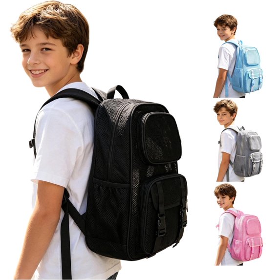 Gyujnb School Backpack, Breathable Mesh Gym Backpack for and Adults Lightweight Daily College School Daily Use Rucksack with Well Ventilated and Padded Straps, Backpack for School