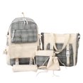 thumbnail image 1 of Gyujnb School Backpack, Canvas Backpack for Students Cute Plaid Design Lightweight School Bookbag with Multiple Pockets Durable Double Shoulder Bags, Backpack for School, 1 of 3