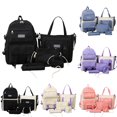 thumbnail image 1 of Gyujnb School Backpack, Canvas Backpack for Women Large Capacity School Bag with 5 Piece Set Lightweight Durable Bookbag for Students and Teens, Backpack for School, 1 of 4