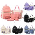 thumbnail image 1 of Gyujnb School Backpack, Canvas Backpack for Women Large Capacity School Bag with 5 Piece Set Lightweight Durable Bookbag for Students and Teens, Backpack for School, 1 of 4