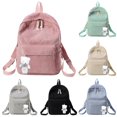 thumbnail image 1 of Gyujnb School Backpack, Casual Shoulder Corduroy Backpack Student Fashion Bag Youth Simple Shoulder Bag, Backpack for School, 1 of 6