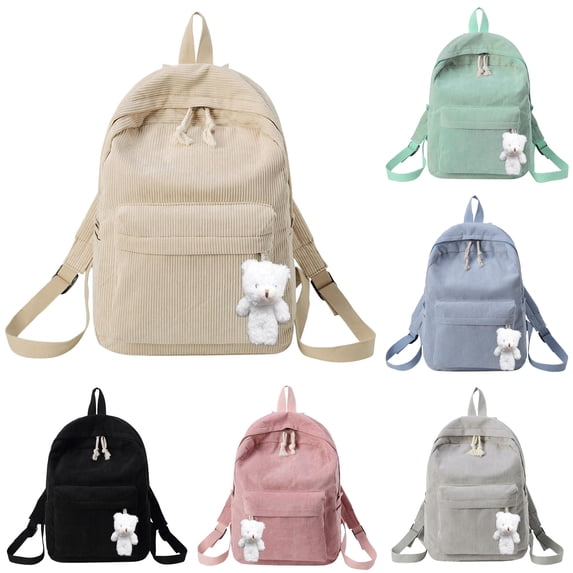 Gyujnb School Backpack, Casual Shoulder Corduroy Backpack Student Fashion Bag Youth Simple Shoulder Bag, Backpack for School