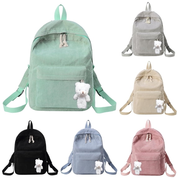 Gyujnb School Backpack, Casual Shoulder Corduroy Backpack Student Fashion Bag Youth Simple Shoulder Bag, Backpack for School