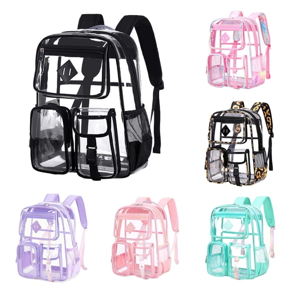 Gyujnb School Backpack, Transparent Large Capacity Backpack for Elementary and Middle School Clear Backpack, Backpack for School