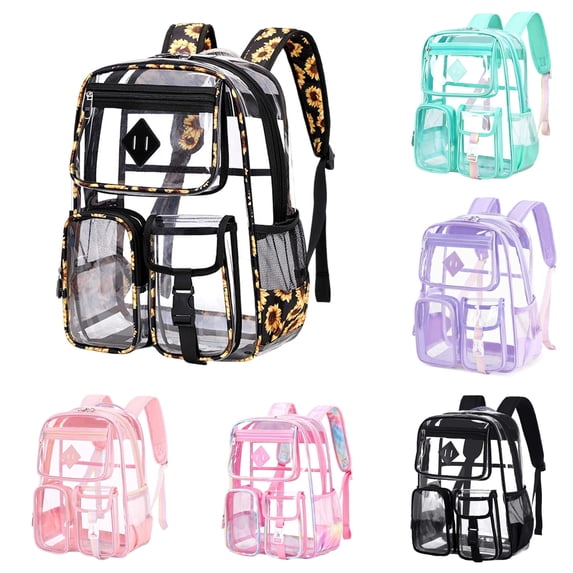 Gyujnb School Backpack, Transparent Large Capacity Backpack for Elementary and Middle School Clear Backpack, Backpack for School