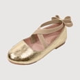 thumbnail image 1 of Gyujnb Shiny Leather Mary Jane Elastic Strap Bow Flat Dress Shoes (Little Girls, Big Girls),6-7 Years, 1 of 3