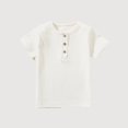 thumbnail image 1 of Gyujnb Short Sleeve Henley T Shirt Casual Ribbed Top with Buttons (Toddler, Little Boys),5 Years, 1 of 4
