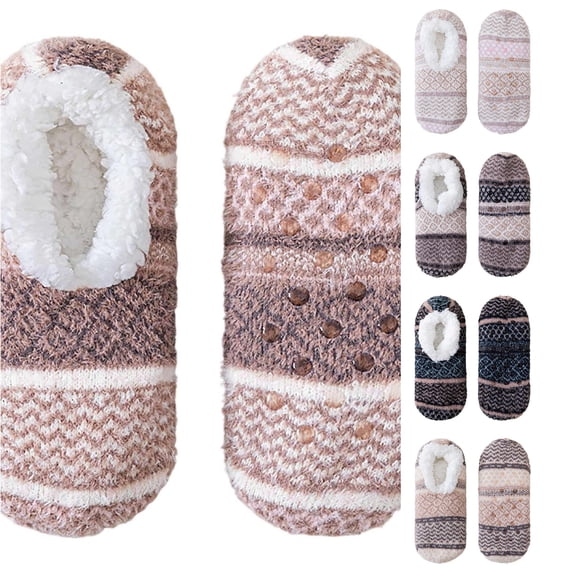 Gyujnb Sock Slippers with Grip Cozy Indoor Outdoor Winter Warmth Footwear