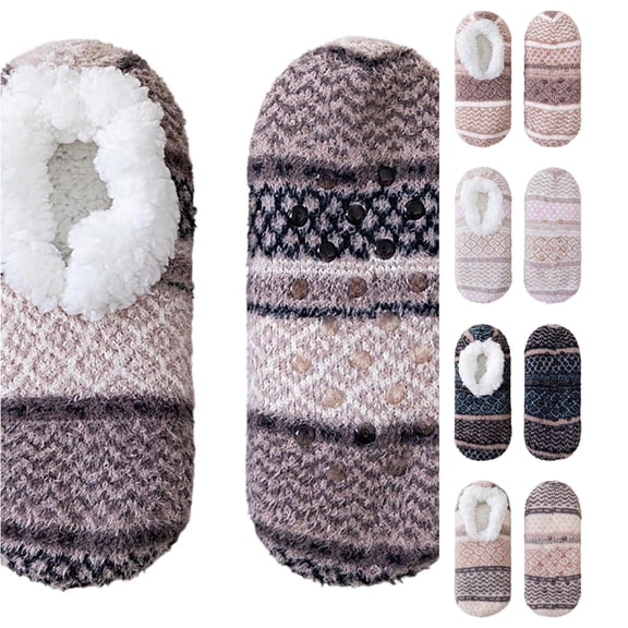 Gyujnb Sock Slippers with Grip Cozy Indoor Outdoor Winter Warmth Footwear