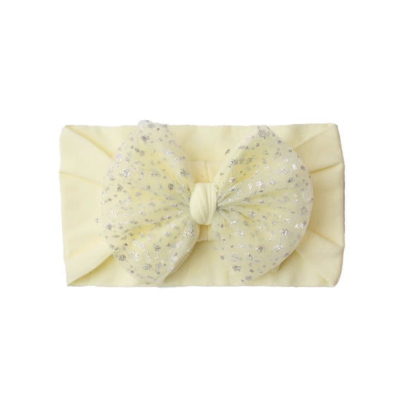Gyujnb Soft Glitter Bow Elastic Baby Headband Mesh Tulle Comfortable Hair Accessory for Everyday Wear