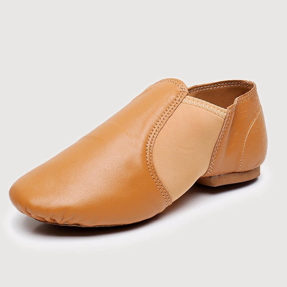 Gyujnb Soft Sole Leather Jazz Dance Shoes for Practice and Performance (Girls),9-9.5 Years