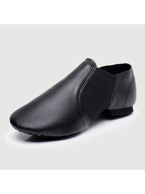 Gyujnb Soft Sole Leather Jazz Dance Shoes for Practice and Performance (Girls),9-9.5 Years