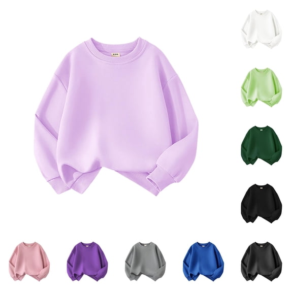 Gyujnb Solid Crewneck Sweatshirt, Soft & Breathable for Daily Casual Wear (Little Boys, Big Boys),6-7 Years