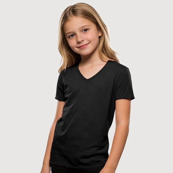 Gyujnb Solid Short Sleeve V-Neck T Shirt Casual Play and Daily Wear (Little Boys, Big Boys),2-3 Years