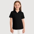 thumbnail image 1 of Gyujnb Solid V Neck Collared Short Sleeves Casual Polo Shirt (Little Girls, Big Girls),3-4 Years, 1 of 3