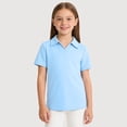thumbnail image 1 of Gyujnb Solid V Neck Collared Short Sleeves Casual Polo Shirt (Little Girls, Big Girls),7-8 Years, 1 of 6