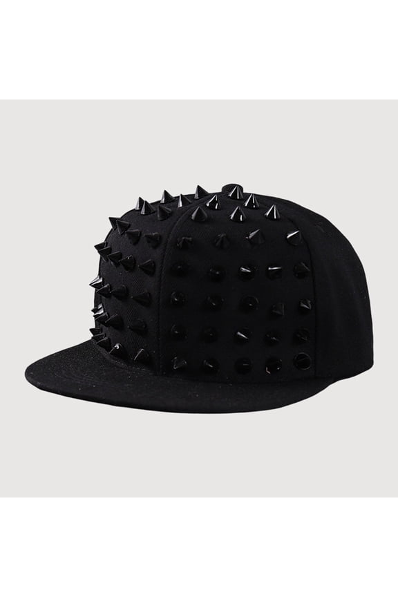 Gyujnb Spike Flat Brim Baseball Cap Adjustable Street Party Fashion Daily Hat (Unisex),One Size