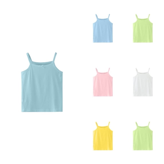 Gyujnb Tank Tops Stretchy Camisole Undershirt Basic Tees (Tollder,Big Girls),5-6 Years