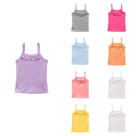Gyujnb Tank Tops Stretchy Camisole Undershirt Basic Tees (Tollder,Big Girls),5-6 Years
