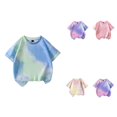 thumbnail image 1 of Gyujnb Tie Dye Short Sleeve Crew Neck Casual Tees (Baby,Big Girls),8-9 Years, 1 of 7
