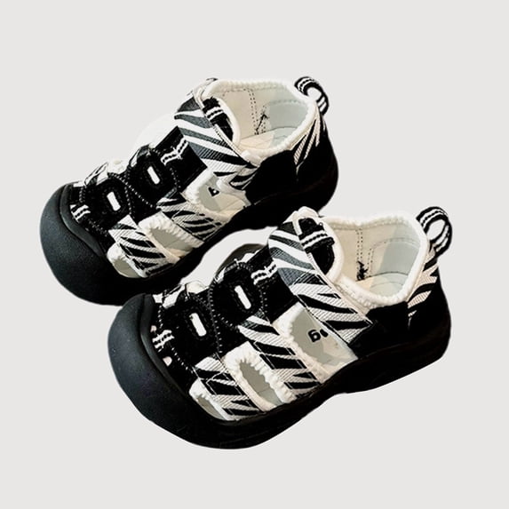 Gyujnb Toddler Boys Closed Toe Sport Sandals Adjustable Strap Safe Grip Casual Outdoor Hiking Shoes (Toddler, Little Boys),5-5.5 Years