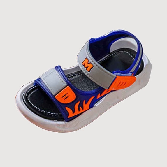 Gyujnb Toddler Boys Color Block Open Toe Sandals Adjustable Strap Soft Sole Casual Outdoor Beach Shoes (Boys),2.5-3 Years