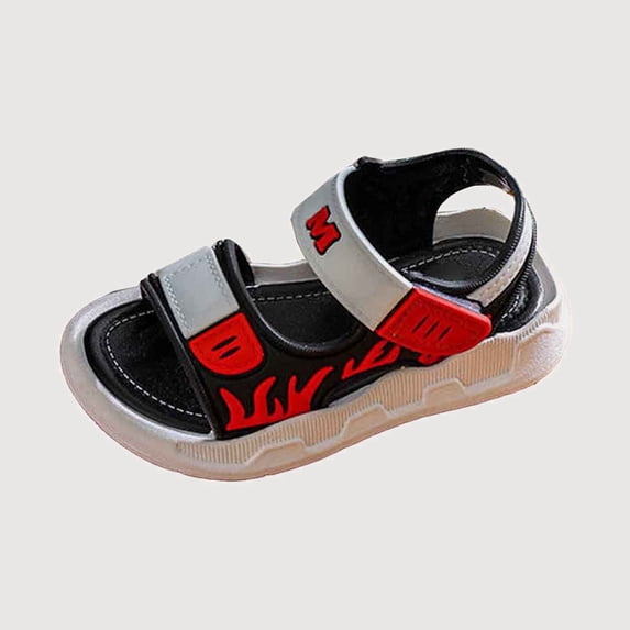 Gyujnb Toddler Boys Color Block Open Toe Sandals Adjustable Strap Soft Sole Casual Outdoor Beach Shoes (Boys),2.5-3 Years