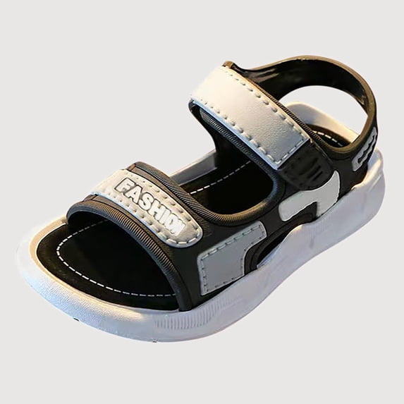 Gyujnb Toddler Boys Color Block Open Toe Sandals Adjustable Strap Soft Sole Casual Outdoor Shoes (Boys),2.5-3 Years