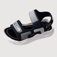 thumbnail image 1 of Gyujnb Toddler Boys Color Block Open Toe Sandals Adjustable Strap Soft Sole Casual Outdoor Shoes (Boys),3-3.5 Years, 1 of 3