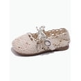 thumbnail image 1 of Gyujnb Toddler Girls' Crochet Lace Closed Toe Mary Jane Shoes Breathable Soft Sole Summer Casual Footwear, Closed Toe Flat Heel,2 Years, 1 of 6