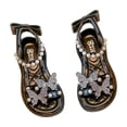 thumbnail image 1 of Gyujnb Toddler Girls Rhinestone Butterfly Sandals Pearl Bow Adjustable Strap Non- Sole for Summer Casual Wear,2-2.5 Years, 1 of 6