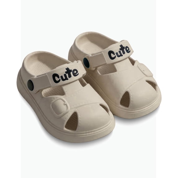 Gyujnb Unisex Kids' Closed Toe Clogs Sandals Adjustable Strap Breathable Water Shoes for Beach & Pool, Closed Toe Flat Heel,3-4 Years