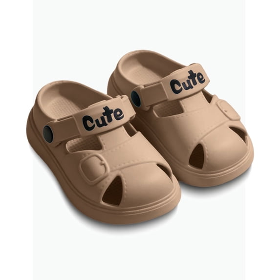 Gyujnb Unisex Kids' Closed Toe Clogs Sandals Adjustable Strap Breathable Water Shoes for Beach & Pool, Closed Toe Flat Heel,6-7 Years