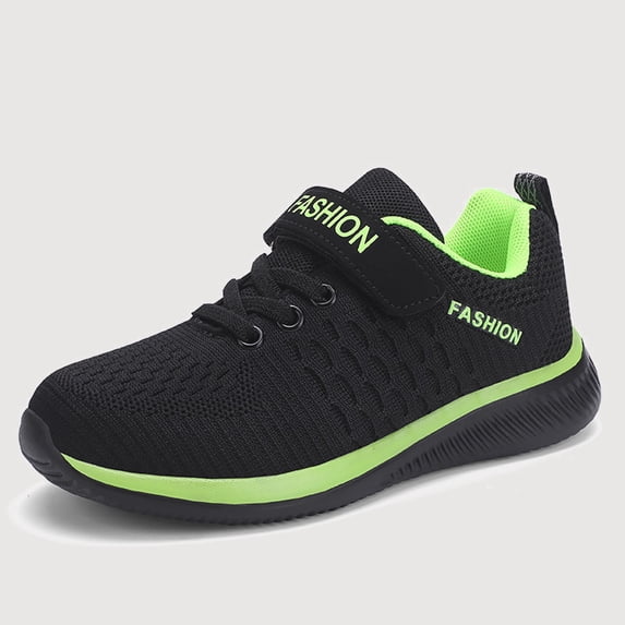 Gyujnb Unisex Mesh Breathable Casual Running Sneakers Hook and Loop Low Top Round Toe (Boys and Girls),5.5-6 Years