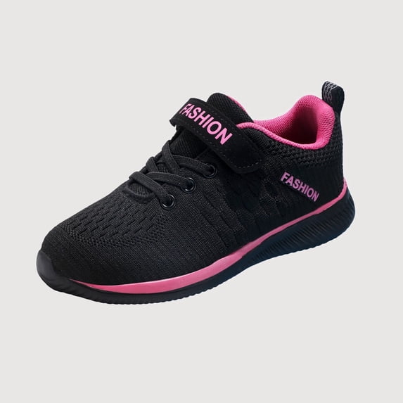 Gyujnb Unisex Mesh Breathable Casual Running Sneakers Hook and Loop Low Top Round Toe (Boys and Girls),9-9.5 Years