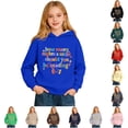 thumbnail image 1 of Gyujnb Unisex Warm Hoodie with Mixed Basic Text Print for Fall Winter Versatile Casual Wear,Size 1-16Y,3-4 Years, 1 of 5