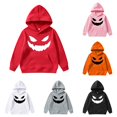 thumbnail image 1 of Gyujnb Unisex Warm Hoodie with Mixed Halloween Pumpkin Graphic for Rich Festive Fall Casual Wear,Size 1-14Y,1-2 Years, 1 of 3