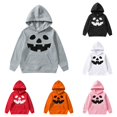 thumbnail image 1 of Gyujnb Unisex Warm Hoodie with Mixed Halloween Pumpkin Graphic for Rich Festive Fall Casual Wear,Size 1-14Y,7-8 Years, 1 of 3